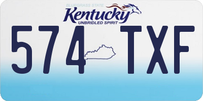 KY license plate 574TXF