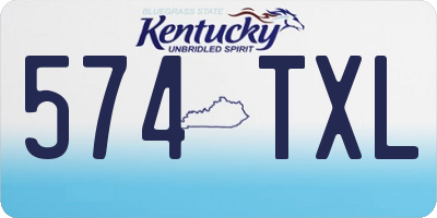 KY license plate 574TXL
