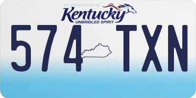 KY license plate 574TXN
