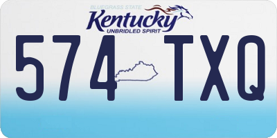 KY license plate 574TXQ