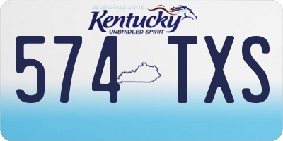 KY license plate 574TXS