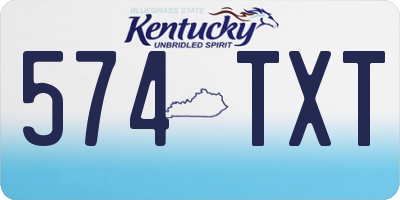 KY license plate 574TXT
