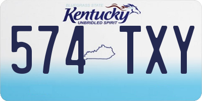 KY license plate 574TXY