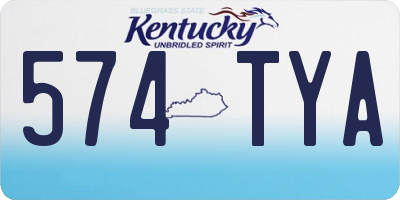 KY license plate 574TYA