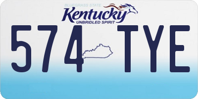 KY license plate 574TYE