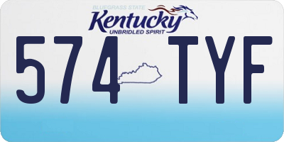 KY license plate 574TYF