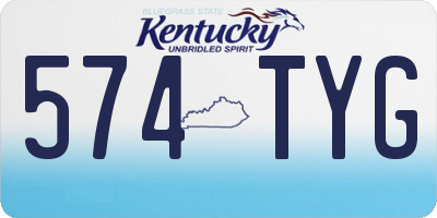 KY license plate 574TYG