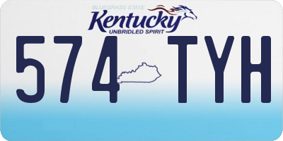 KY license plate 574TYH