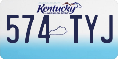 KY license plate 574TYJ