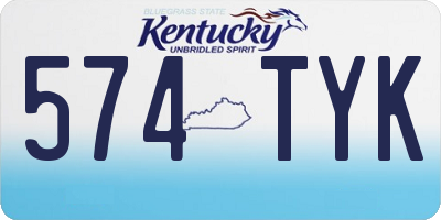 KY license plate 574TYK