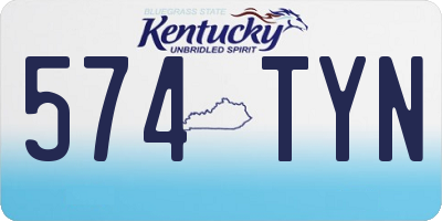 KY license plate 574TYN