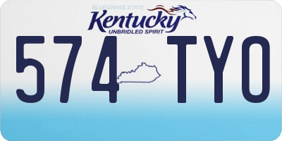KY license plate 574TYO