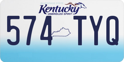 KY license plate 574TYQ