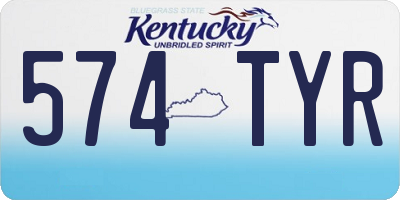 KY license plate 574TYR
