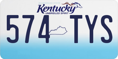 KY license plate 574TYS
