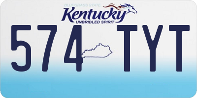 KY license plate 574TYT
