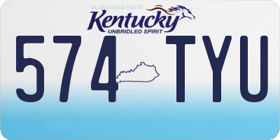 KY license plate 574TYU