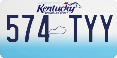 KY license plate 574TYY