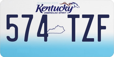 KY license plate 574TZF