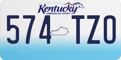 KY license plate 574TZO