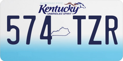 KY license plate 574TZR