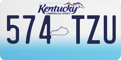KY license plate 574TZU