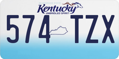 KY license plate 574TZX
