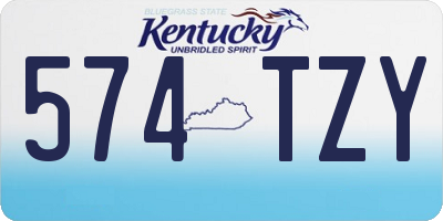 KY license plate 574TZY