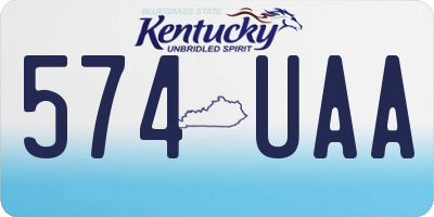 KY license plate 574UAA