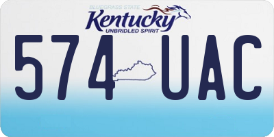 KY license plate 574UAC