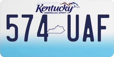 KY license plate 574UAF