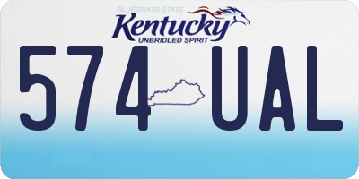 KY license plate 574UAL