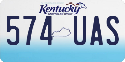 KY license plate 574UAS