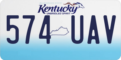 KY license plate 574UAV