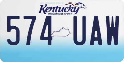 KY license plate 574UAW