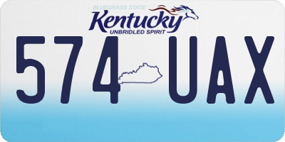 KY license plate 574UAX
