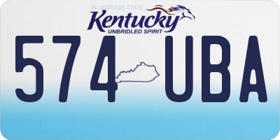 KY license plate 574UBA