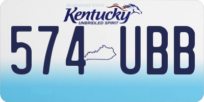 KY license plate 574UBB
