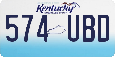 KY license plate 574UBD
