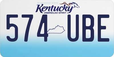 KY license plate 574UBE