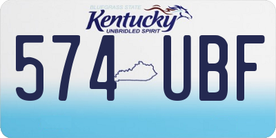 KY license plate 574UBF