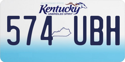 KY license plate 574UBH