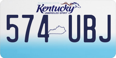 KY license plate 574UBJ