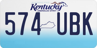 KY license plate 574UBK