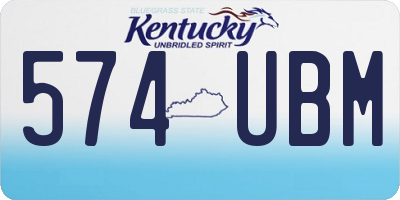 KY license plate 574UBM