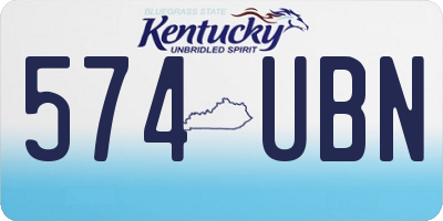 KY license plate 574UBN
