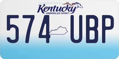 KY license plate 574UBP