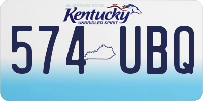KY license plate 574UBQ