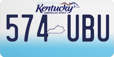 KY license plate 574UBU