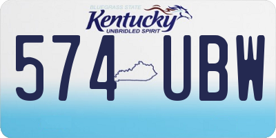 KY license plate 574UBW
